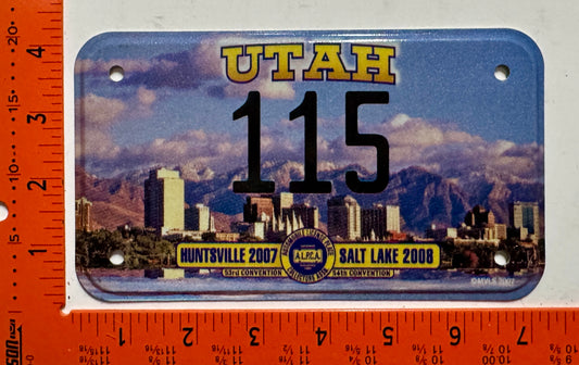 2007/2008 ALPCA Convention Huntsville/Salt Lake City #115 Motorcycle License Plate