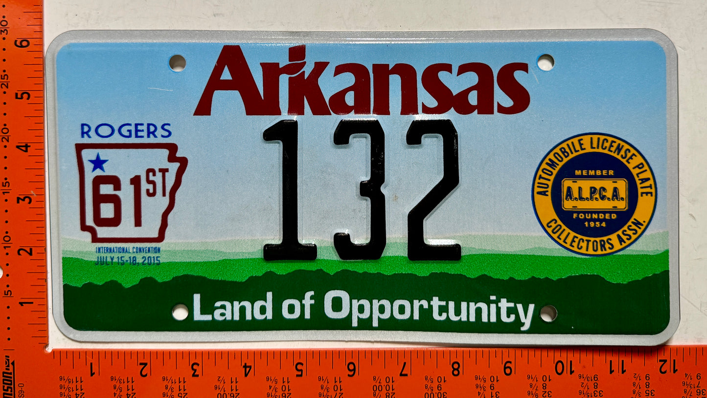 2015 Arkansas #132 ALPCA Convention Souvenir License Plate