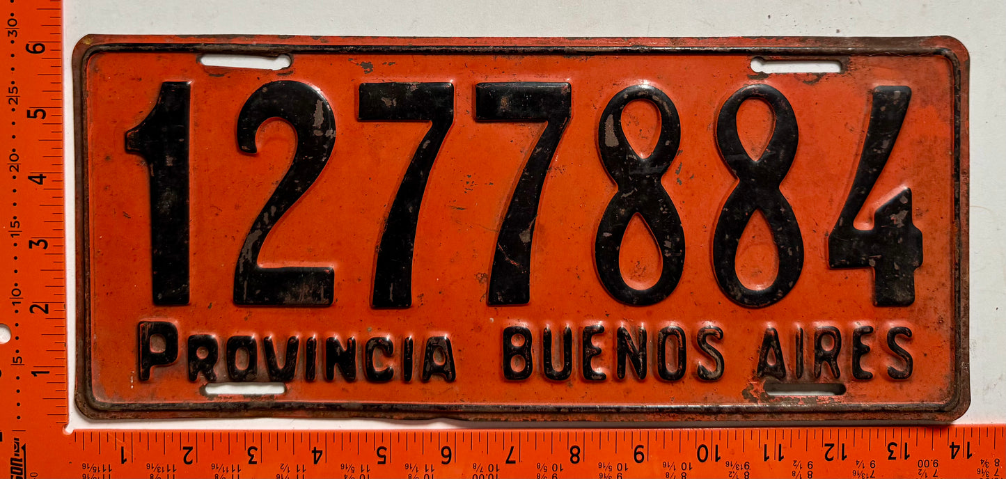 undated Argentina #1277884 Passenger License Plate