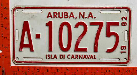 1982 Aruba #A-10275 Passenger License Plate
