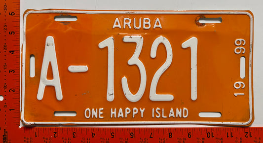 1999 Aruba #A-1321 Passenger License Plate