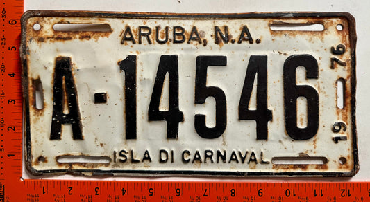 1976 Aruba #A-14546 Passenger License Plate