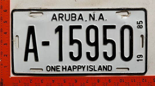 1985 Aruba #A-15950 Passenger License Plate