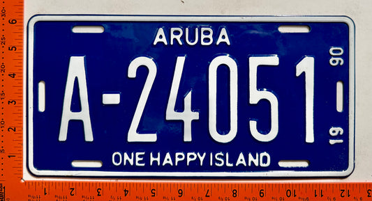 1990 Aruba #A-24051 Passenger License Plate