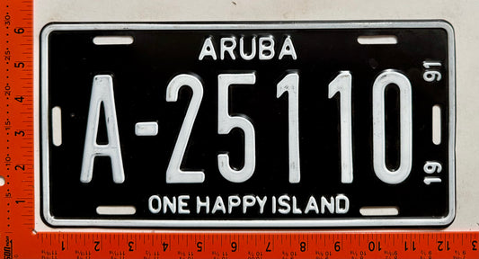 1991 Aruba #A-25110 Passenger License Plate
