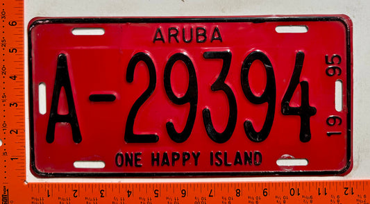 1995 Aruba #A-29394 Passenger License Plate