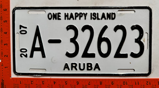 2007 Aruba #A-32623 Passenger License Plate