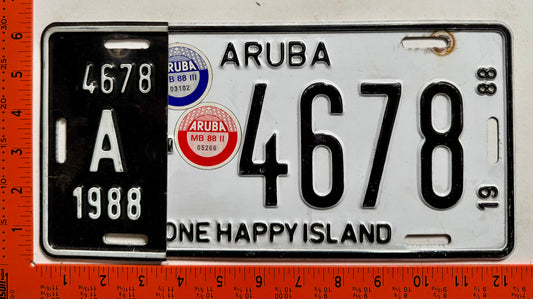 1988 Aruba #A-4678 Passenger License Plate
