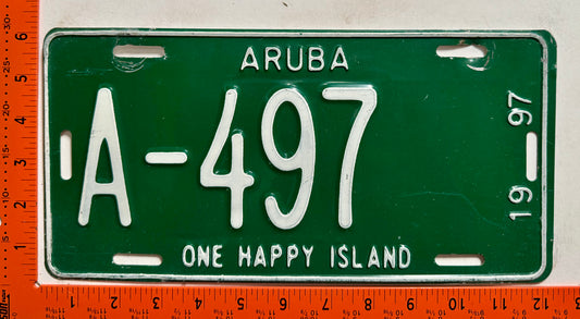 1997 Aruba #A-497 Passenger License Plate