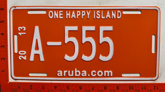 2013 Aruba #A-555 Passenger License Plate