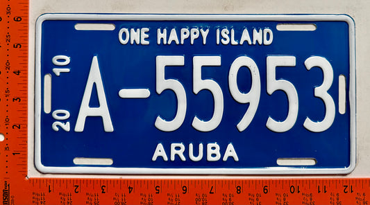 2010 Aruba #A-55953 Passenger License Plate