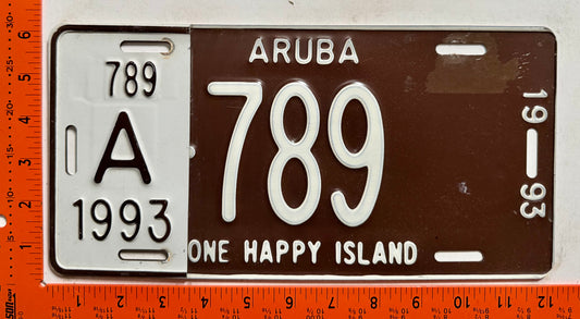 1993 Aruba #A-789 Passenger License Plate