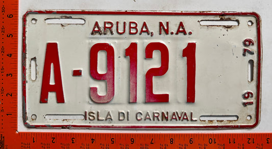 1979 Aruba #A-9121 Passenger License Plate