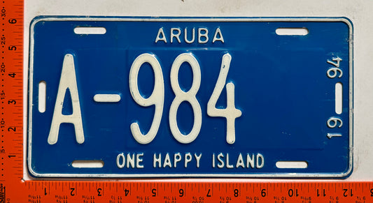 1994 Aruba #A-984 Passenger License Plate