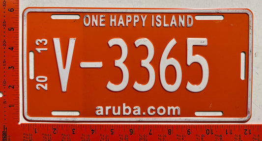 2013 Aruba #V-3365 Rental License Plate
