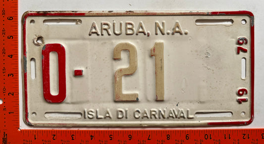 1979 Aruba #O-21 Limousine License Plate