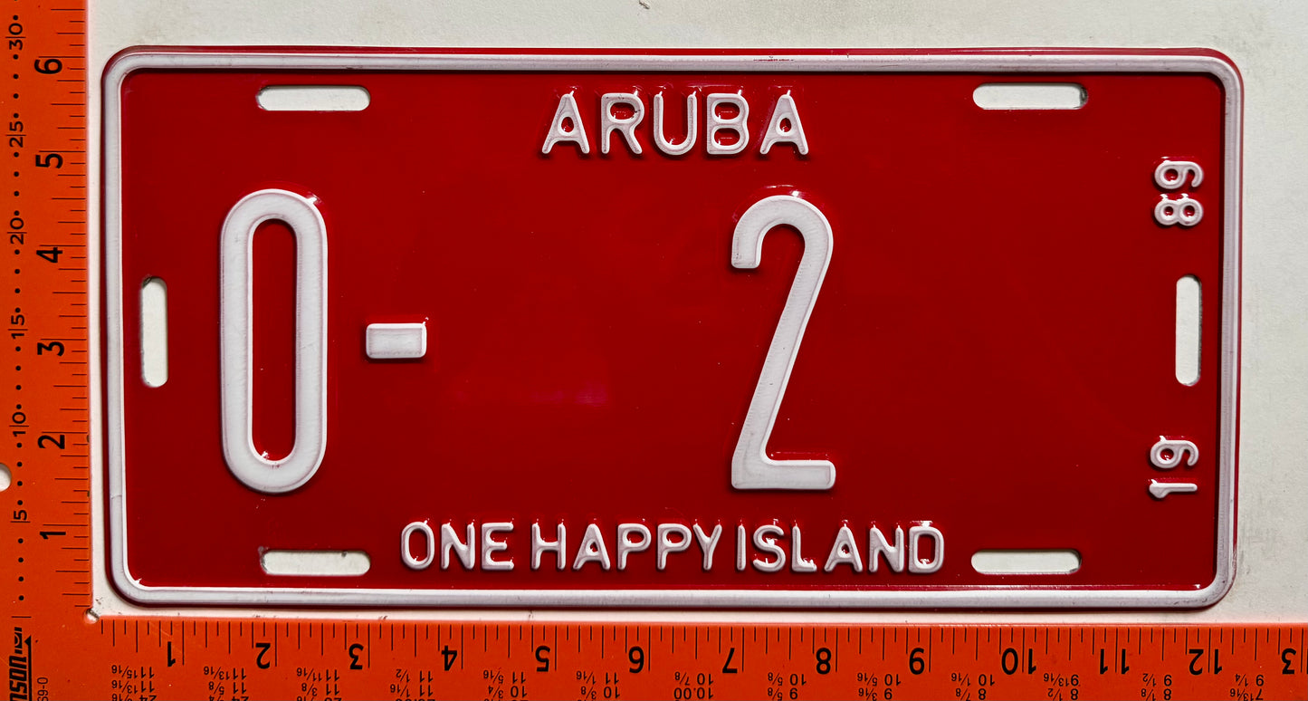 1989 Aruba #O-2 Limousine License Plate