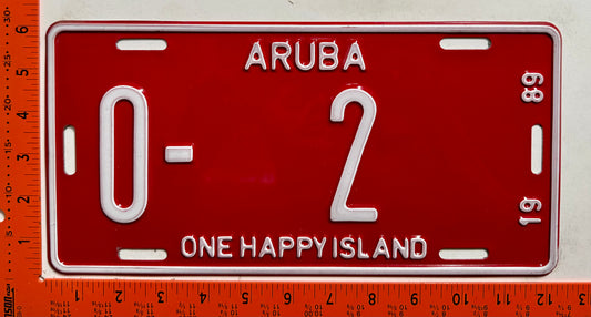 1989 Aruba #O-2 Limousine License Plate