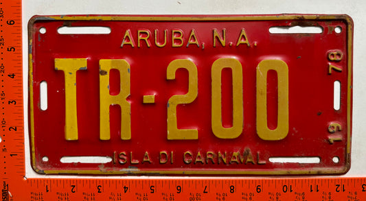 1978 Aruba #TR-200 Truck License Plate