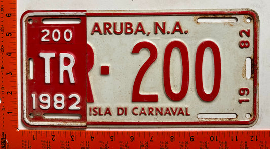 1982 Aruba #TR-200 Truck License Plate