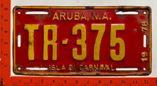 1978 Aruba #TR-375 Truck License Plate