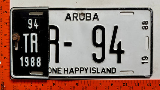 1988 Aruba #TR-94 Truck License Plate