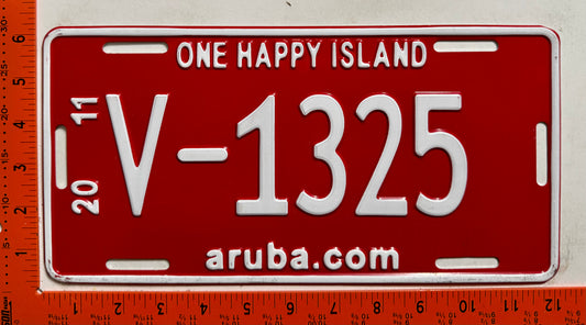 2011 Aruba #V-1325 Rental License Plate