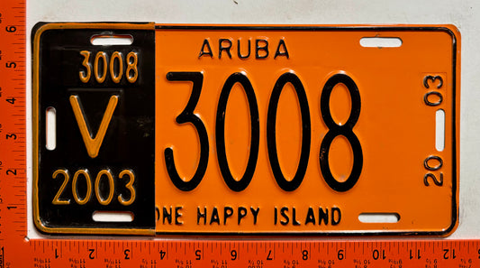 2003 Aruba #V-3008 Rental License Plate