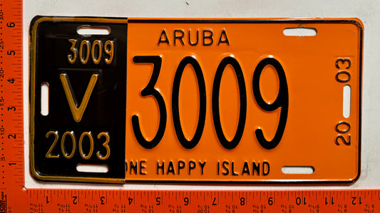 2003 Aruba #V-3009 Rental License Plate