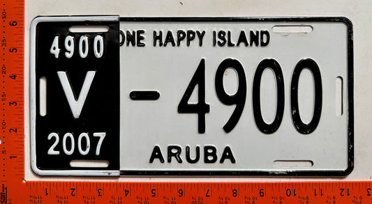 2007 Aruba #V-4900 Rental License Plate