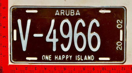 2002 Aruba #V-4966 Rental License Plate