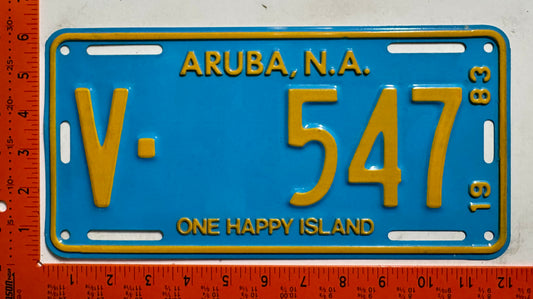 1983 Aruba #V-547 Rental License Plate