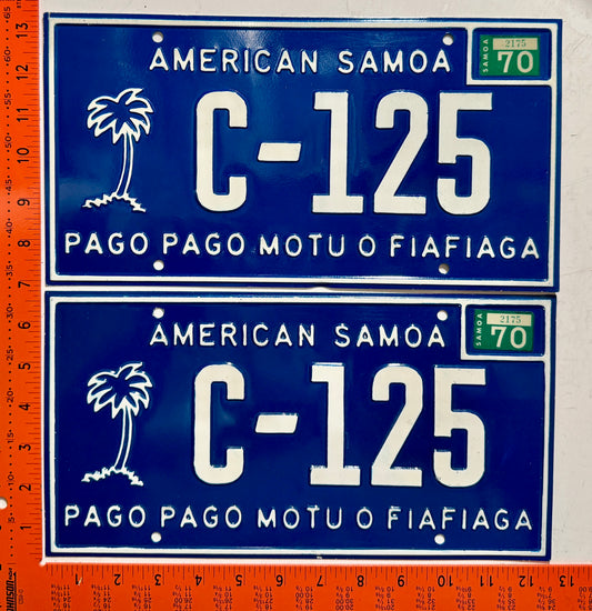 1970 American Samoa #C-125 Cargo License Plate (Pair)