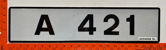 undated Ascension Island #A 421 Passenger License Plate