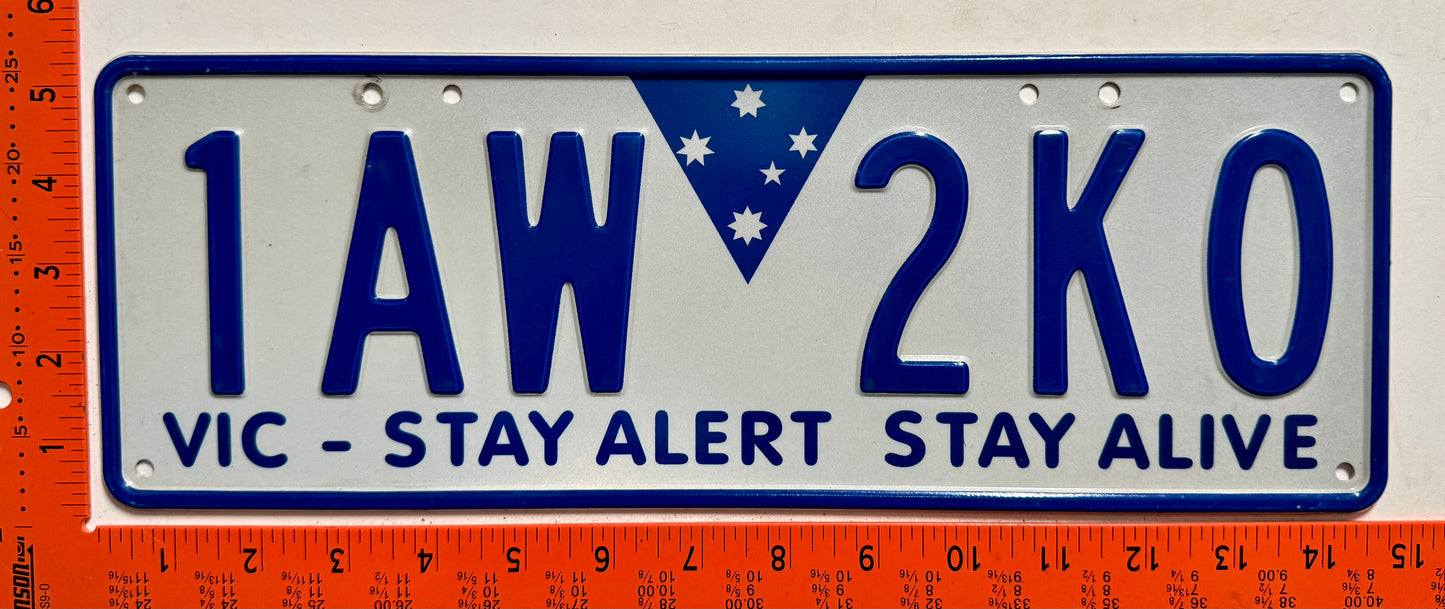 2013 base Victoria, Australia #1AW 2K0 Passenger License Plate