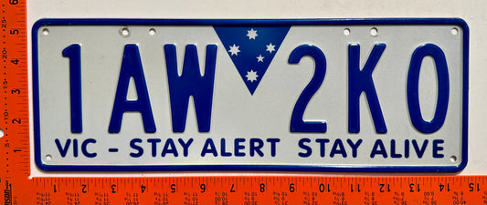 2013 base Victoria, Australia #1AW 2K0 Passenger License Plate