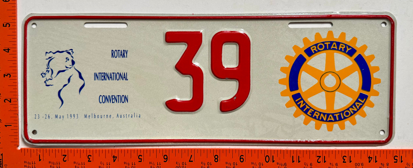 1993 Australia #39 Convention Souvenir License Plate