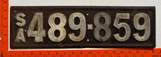 early 1960s South Australia #489-859 Passenger License Plate