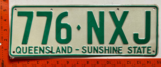 1977 base Queensland, Australia #776-NXJ Passenger License Plate