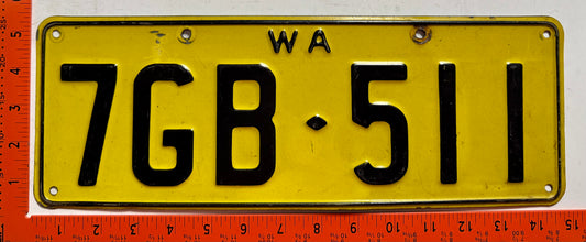 1985 base Western Australia #7GB-511 Passenger License Plate