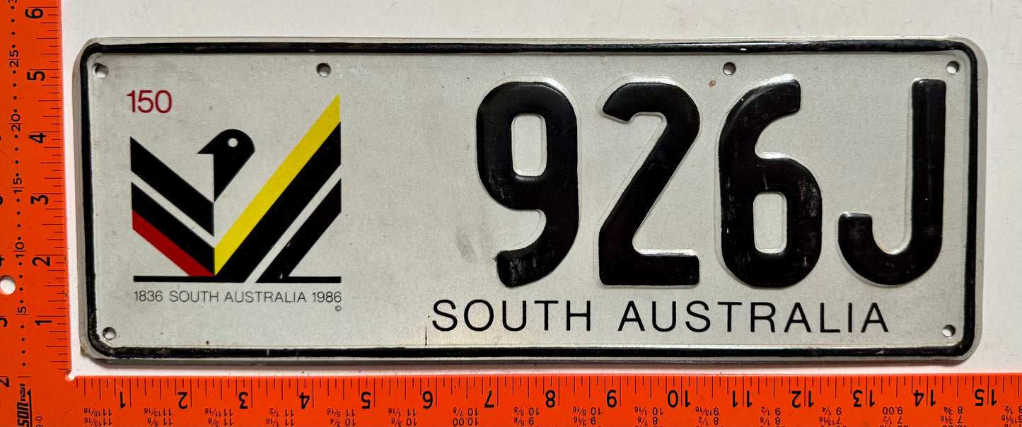1986 South Australia #926J Passenger License Plate