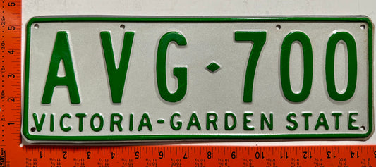 1977 base Victoria, Australia #AVG-700 Passenger License Plate