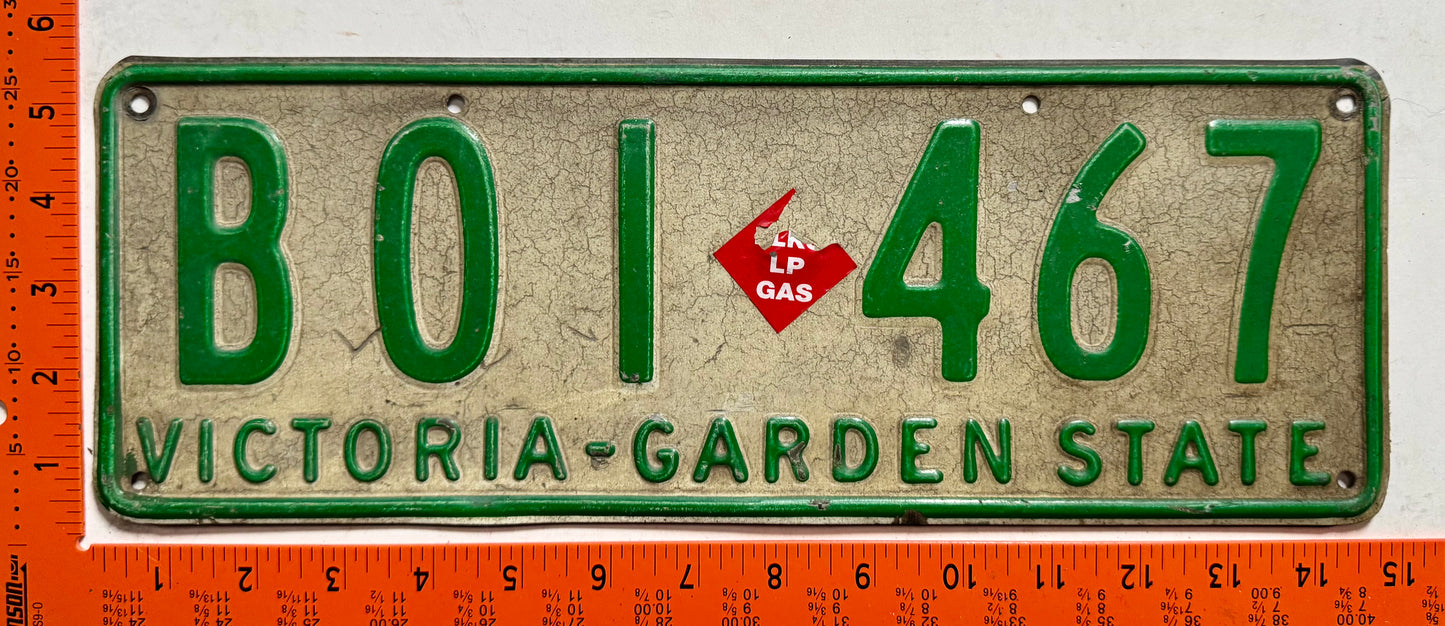 1977 base Victoria, Australia #BOI-467 Passenger License Plate