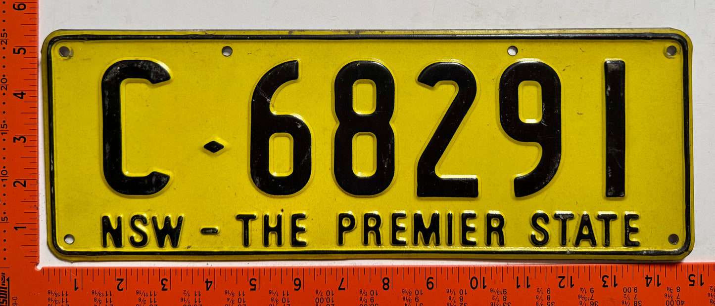 1980 base New South Wales, Australia #C-68291 Trailer License Plate