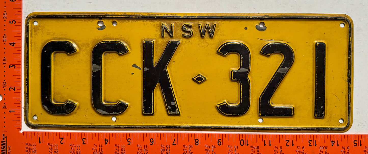1951 base New South Wales, Australia #CCK-321 Passenger License Plate