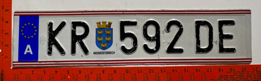 1990 base Austria #KR 592 DE Passenger License Plate