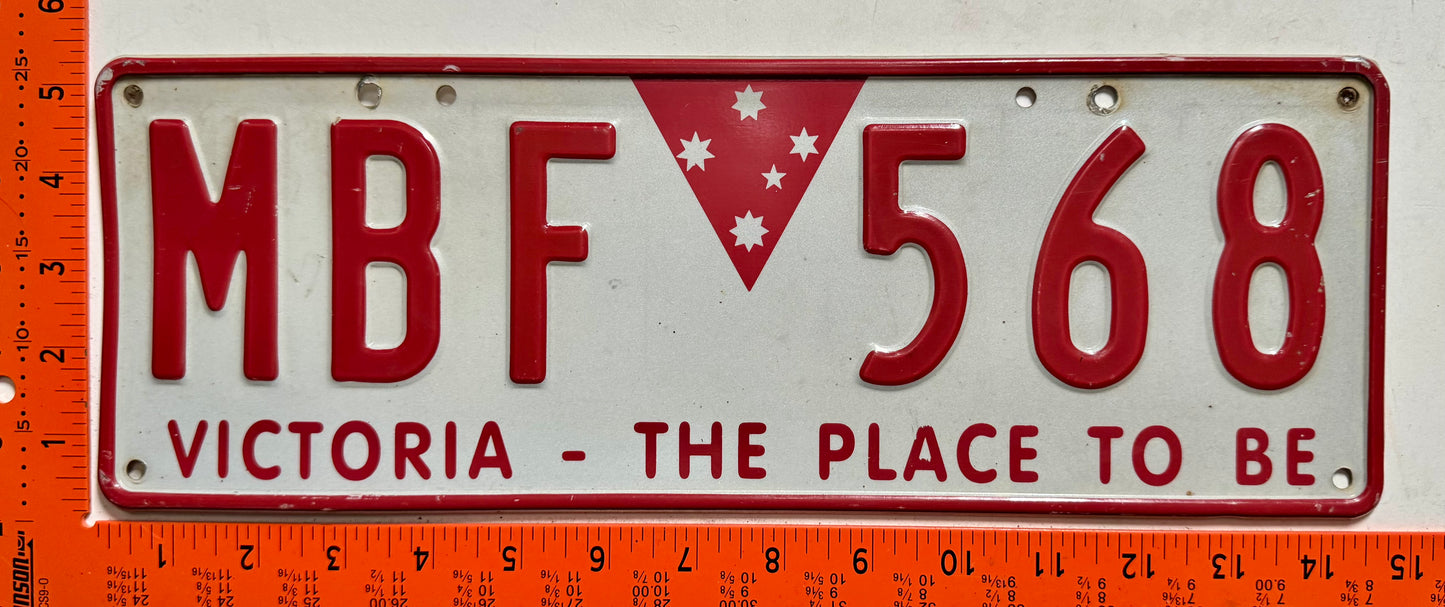 2000 base Victoria, Australia #MBF 568 State Government License Plate