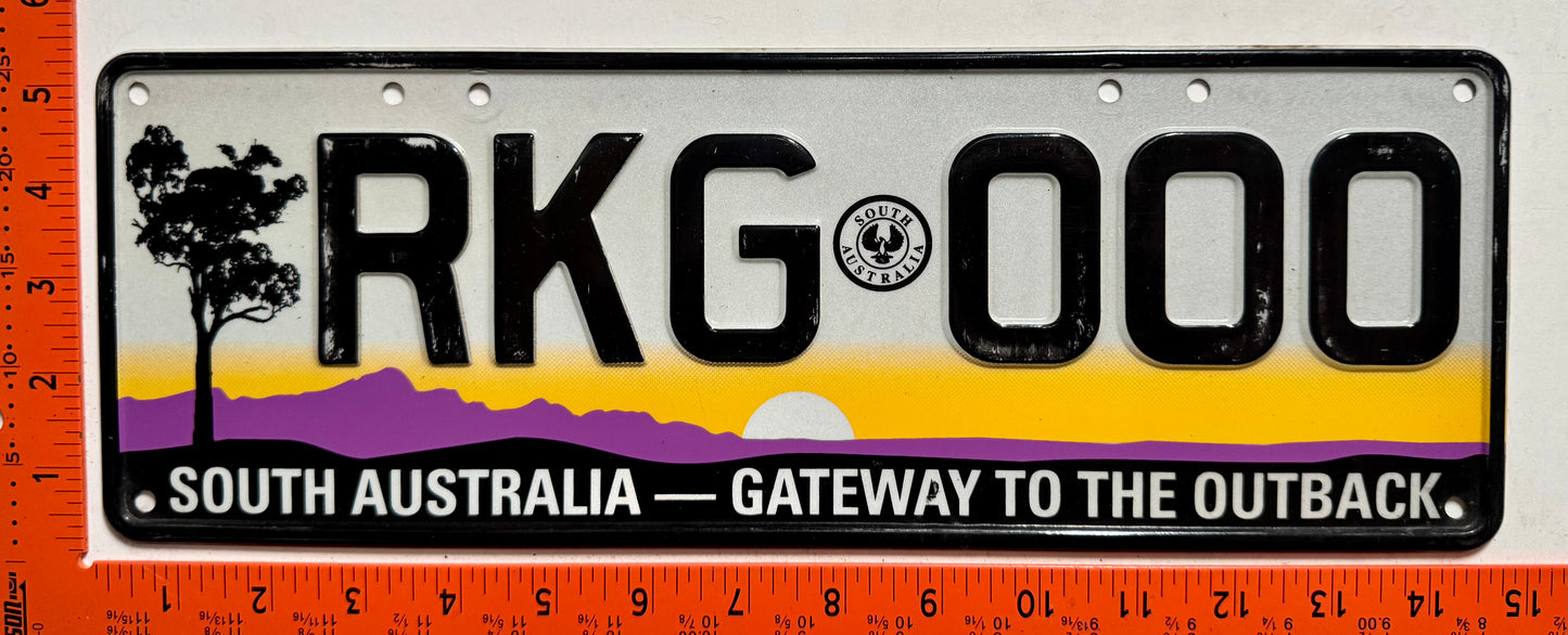1998 base South Australia #RKG 000 Passenger License Plate