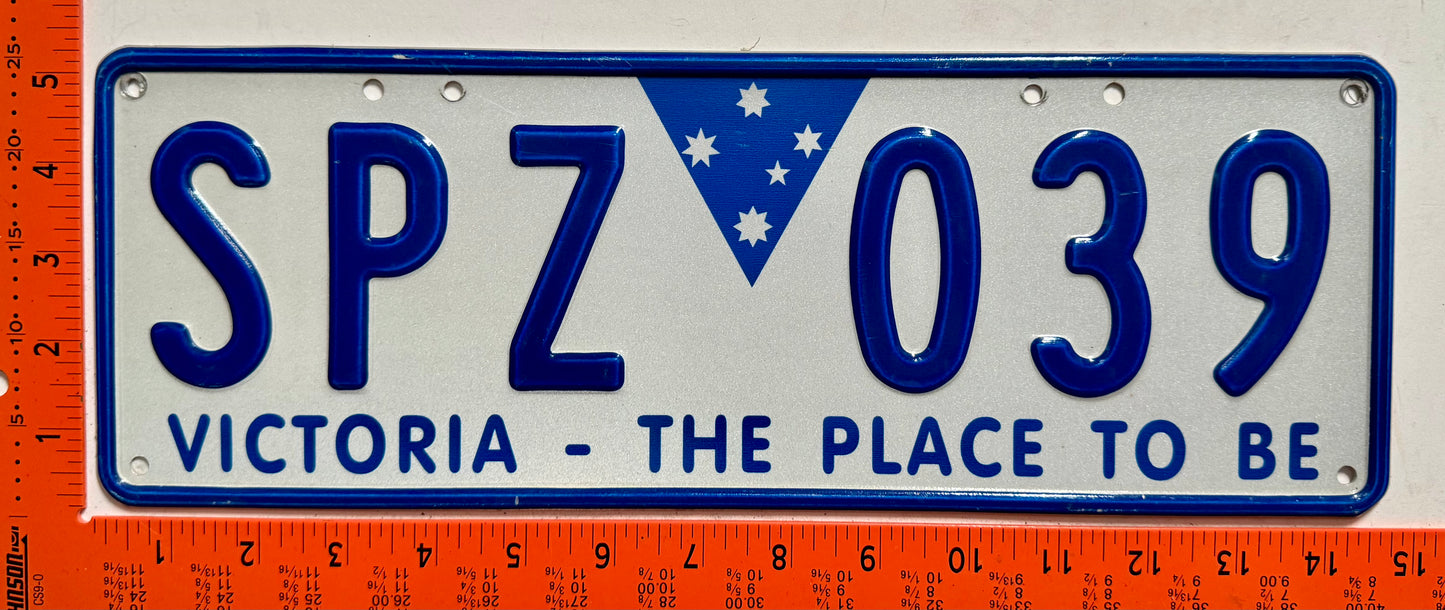 2000 base Victoria, Australia #SPZ 039 Passenger License Plate