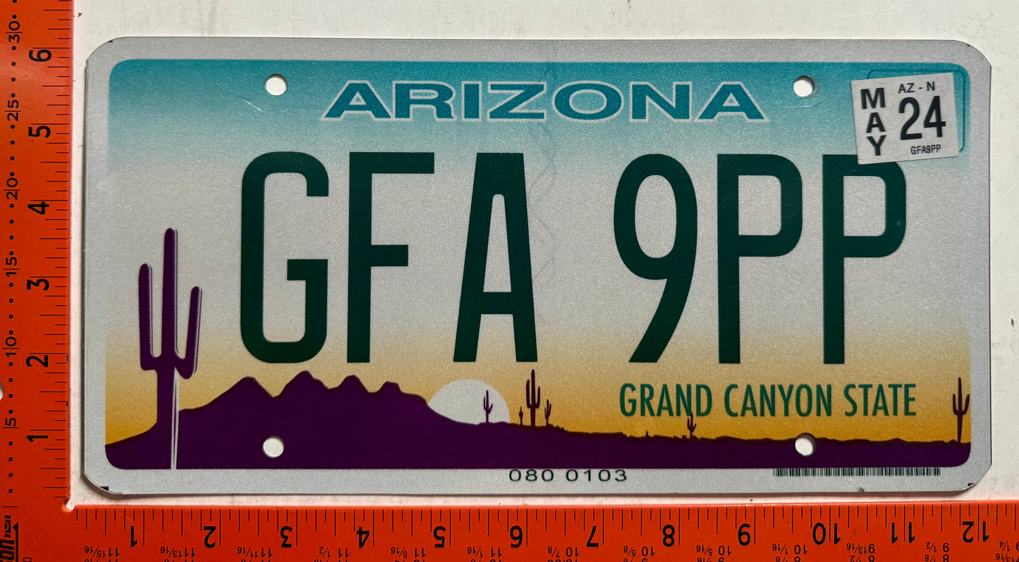 2024 Arizona #GFA 9PP Passenger License Plate